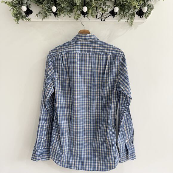 Men’s J. Crew Blue Plaid Flex Washed Slim Fit Button Down Shirt New Small CV - Picture 4 of 4